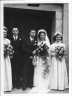 Roy Gurney and Helen Lucas' Wedding, l-r Edna Gurney, John Stevens, and Joan Lucas; Whippendale Rd Methodist Church, Watford; Sep 3 1949