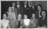 Edna’s departure UK 1953; center: George (father), Edna, and Rose (mother) Gurney; clockwise from left: Helen (Lucas) Gurney, Meg (Gurney) Hatch, Roy Gurney, Jack Higgs, Charles Hatch, Leslie Stuart, Vera (Gurney) Stuart, Gwen (Gurney) Higgs